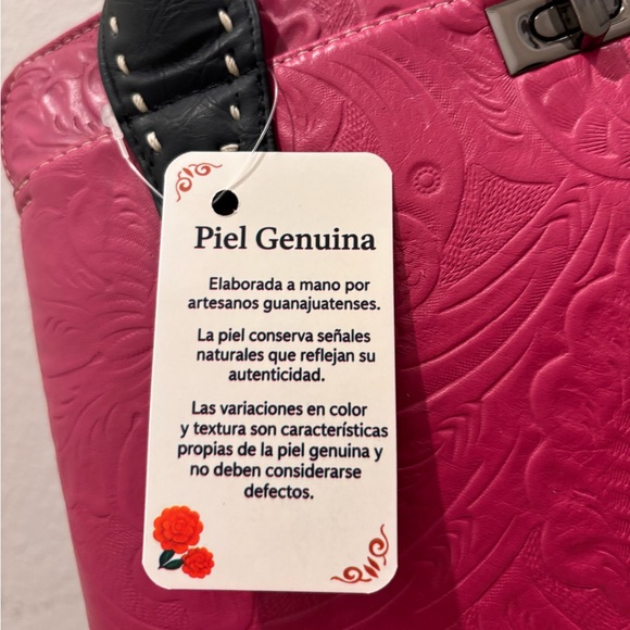 Pink Embossed Handbag - Picture 2 of 4